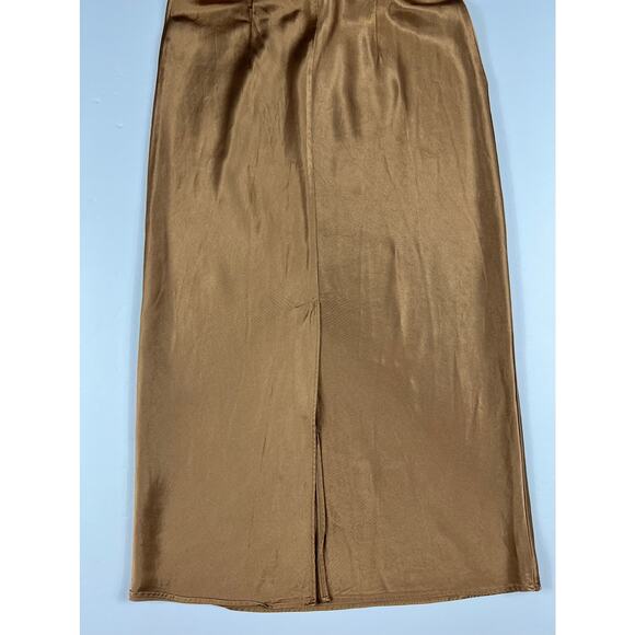 J.Crew New Gwyneth Midi Slip Skirt Viscose Charmeuse Desert Khaki Size Small - Picture 8 of 9